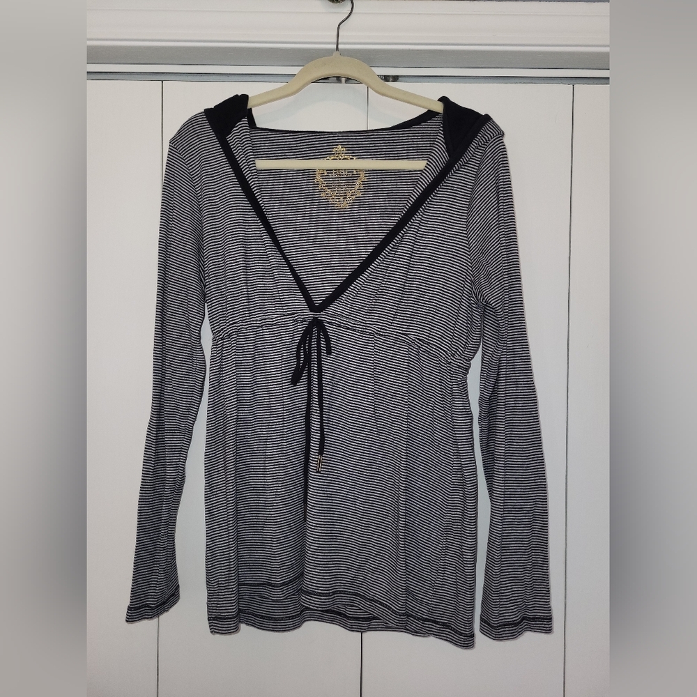 Marc Ecko Black and White Striped Hoodie